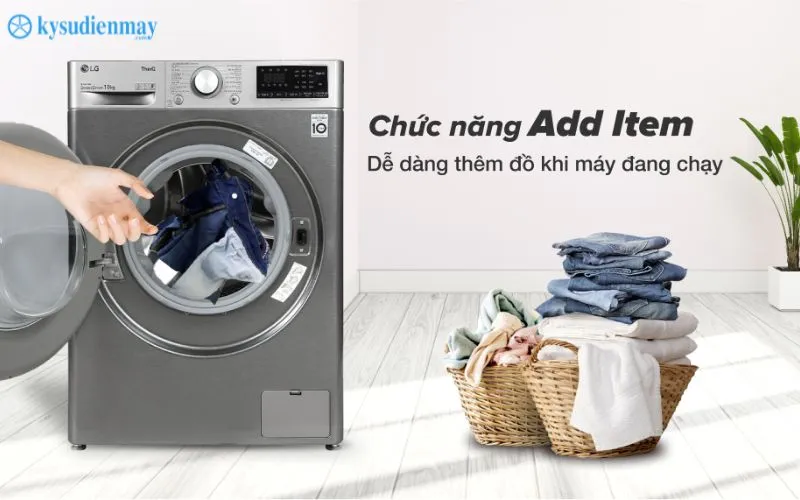 Máy giặt LG 10kg FV1410S4P sử dụng chức năng Add Item